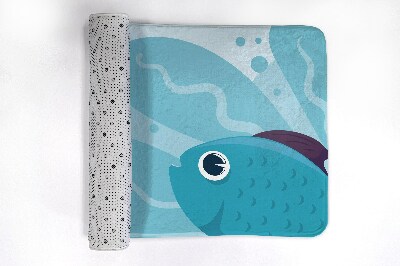 Tapis bain Tapis bain Poisson bleu