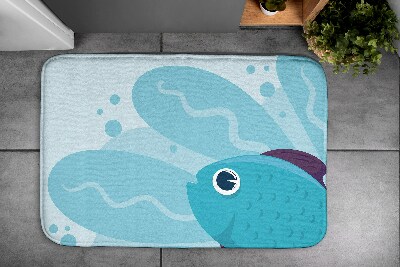 Tapis bain Tapis bain Poisson bleu