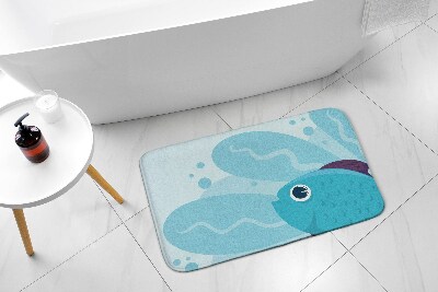 Tapis bain Tapis bain Poisson bleu