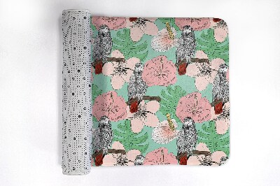 Tapis de bain Tapis de bain Fleurs d'oiseaux de perroquet