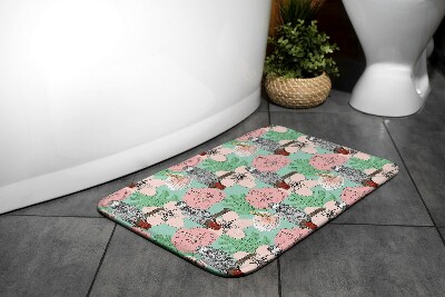 Tapis de bain Tapis de bain Fleurs d'oiseaux de perroquet