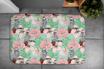 Tapis de bain Tapis de bain Fleurs d'oiseaux de perroquet