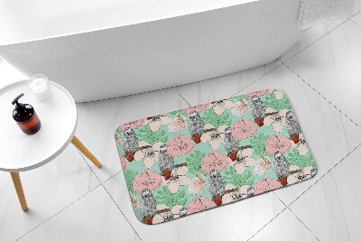 Tapis de bain Tapis de bain Fleurs d'oiseaux de perroquet