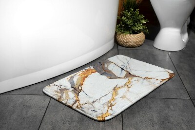 Tapis de bain Tapis de bain marbre blanc