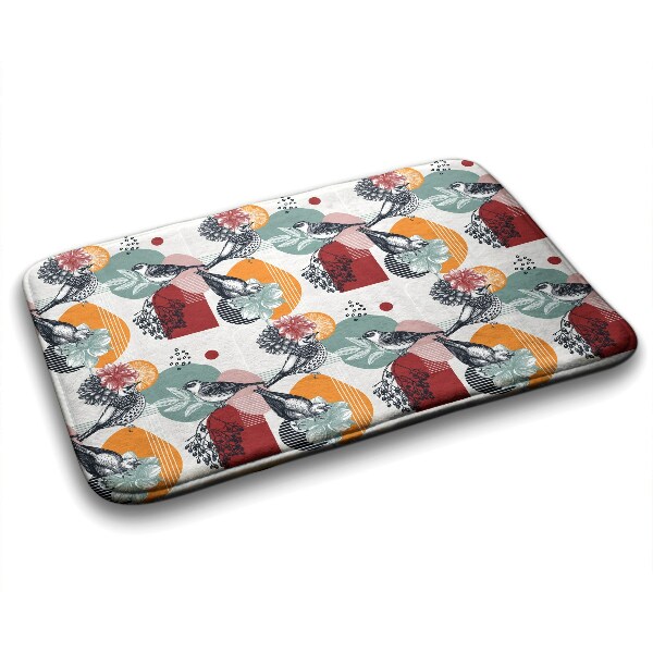 Tapis de bain Tapis de bain Modèle de fleurs des oiseaux