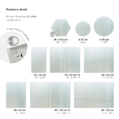 Planche à découper en verre rectangulaire semi-transparente