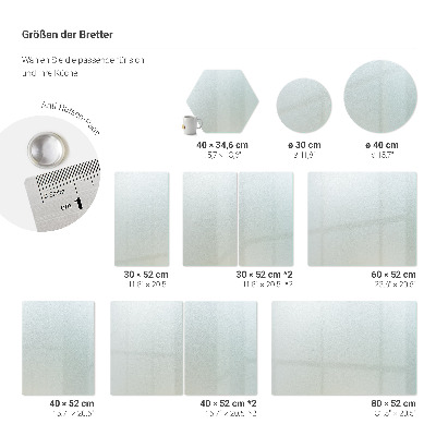 Planche à découper en verre rectangulaire semi-transparente