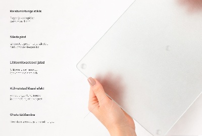 Planche à découper en verre rectangulaire semi-transparente