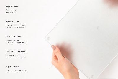 Planche à découper en verre rectangulaire semi-transparente