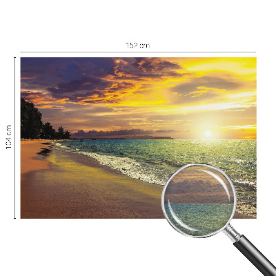 Tapisserie panoramique avec motif de plage au coucher du soleil