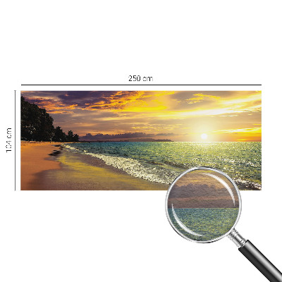 Tapisserie panoramique avec motif de plage au coucher du soleil
