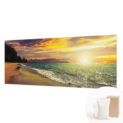 Tapisserie panoramique avec motif de plage au coucher du soleil