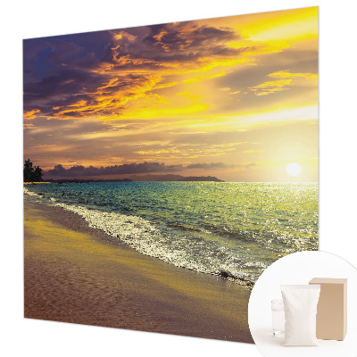 Tapisserie panoramique avec motif de plage au coucher du soleil
