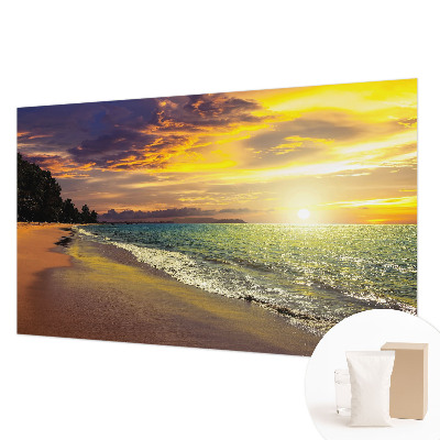 Tapisserie panoramique avec motif de plage au coucher du soleil