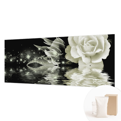 Papier peint panoramique sur mesure avec un motif de rose éclatante