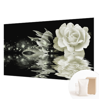 Papier peint panoramique sur mesure avec un motif de rose éclatante