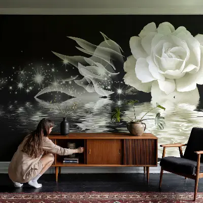Papier peint photographique intissé Rose lumineuse
