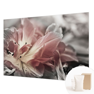 Papier peint panoramique salon à motif floral pastel