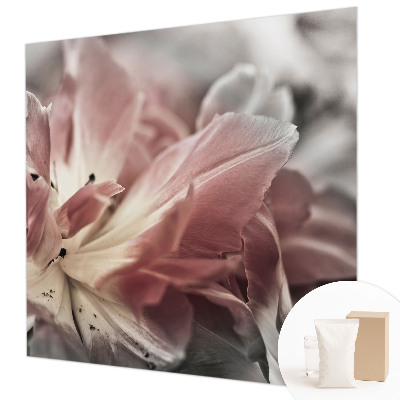 Papier peint panoramique salon à motif floral pastel