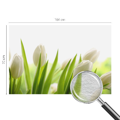 Papier peint panoramique chambre à motif de tulipes blanches