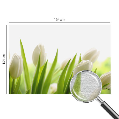 Papier peint panoramique chambre à motif de tulipes blanches