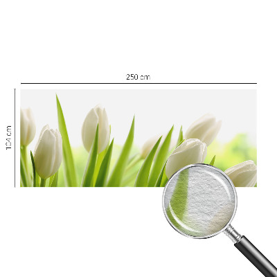 Papier peint panoramique chambre à motif de tulipes blanches