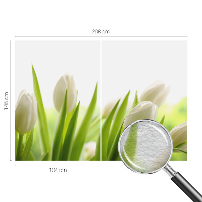 Papier peint panoramique chambre à motif de tulipes blanches