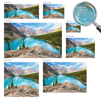 Papier peint panoramique enfant avec un motif de lac bleu