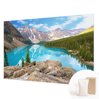 Papier peint panoramique enfant avec un motif de lac bleu
