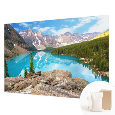 Papier peint panoramique enfant avec un motif de lac bleu