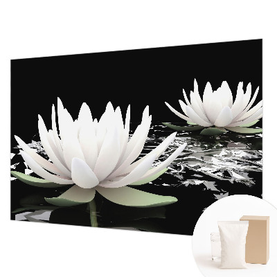 Papier peint panoramique haut de gamme à motif de fleurs aquatiques