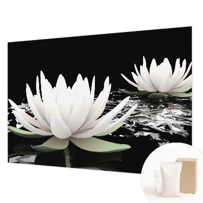 Papier peint panoramique haut de gamme à motif de fleurs aquatiques