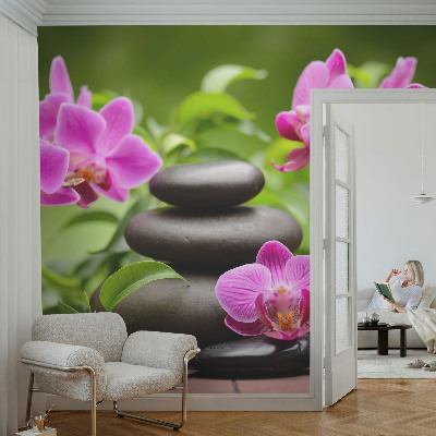Papier peint salon moderne Orchideové kamene