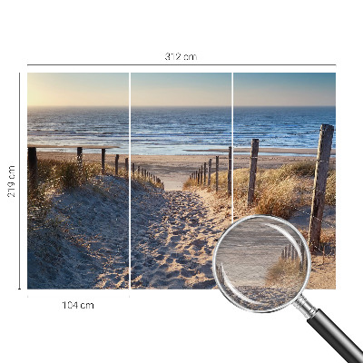 Papier peint panoramique intissé moderne avec motif « Plážový chodník »