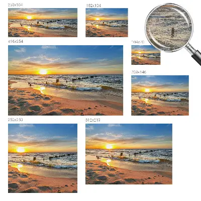 Papier peint intissé imprimé coucher de soleil sur la plage