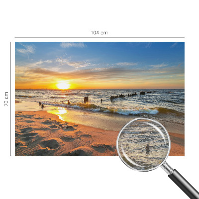 Tapisserie murale avec un motif de coucher de soleil sur la plage