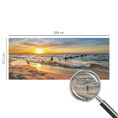 Tapisserie murale avec un motif de coucher de soleil sur la plage