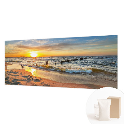 Tapisserie murale avec un motif de coucher de soleil sur la plage