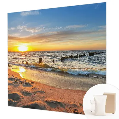 Papier peint intissé imprimé coucher de soleil sur la plage