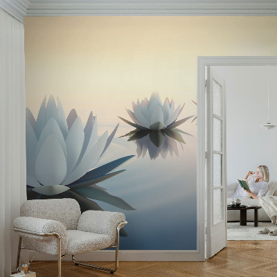 Papier peint chambre moderne avec un motif représentant une vue paisible