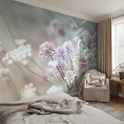 Papier peint photographique sur tissu non tissé fleurs sauvages