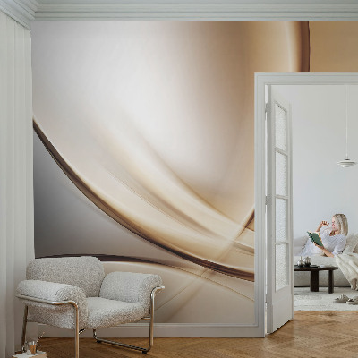 Papier peint panoramique chambre adulte avec des lignes courbes