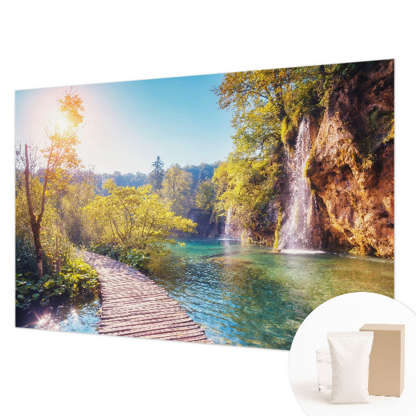 Papier peint panoramique enfant avec un motif de paysage naturel
