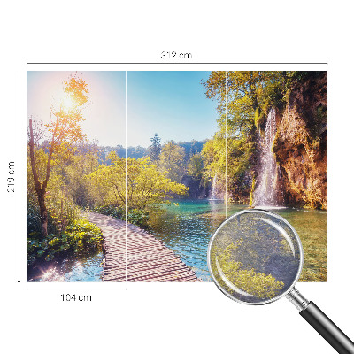 Papier peint panoramique enfant avec un motif de paysage naturel