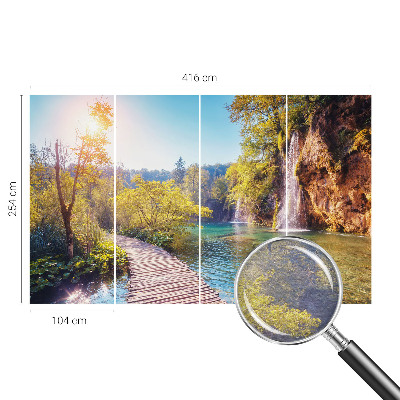 Papier peint panoramique enfant avec un motif de paysage naturel