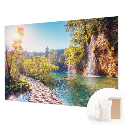 Papier peint panoramique enfant avec un motif de paysage naturel