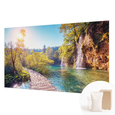 Papier peint panoramique enfant avec un motif de paysage naturel
