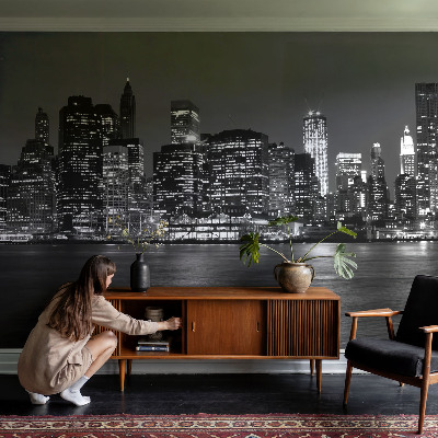 Papier peint panoramique haut de gamme avec le motif « Nočná metropola »