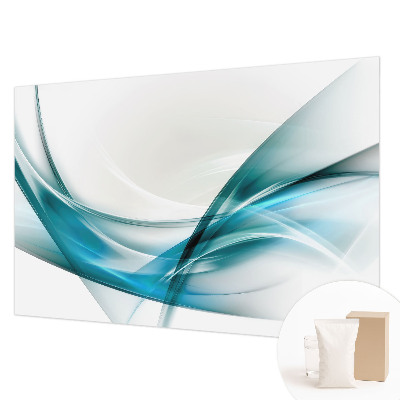 Papier peint panoramique moderne avec un motif de vagues bleues