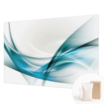 Papier peint panoramique moderne avec un motif de vagues bleues